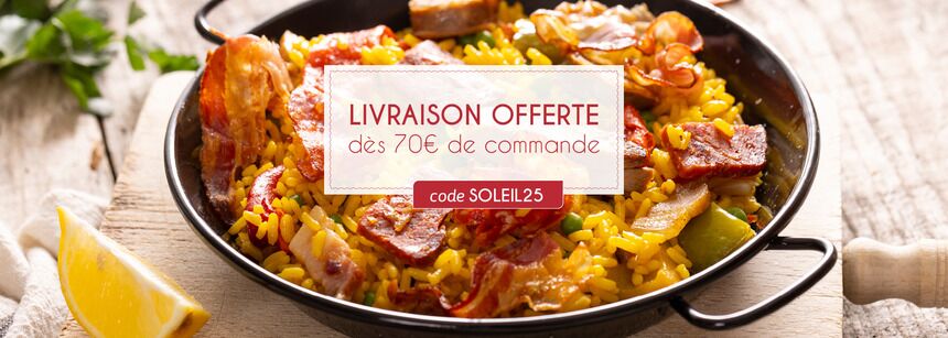 LIVRAISON OFFERTE DES 70 € DE COMMANDE AVEC LE CODE SOLEIL25
