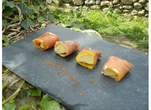 Recette de roulés de jambon au foie gras