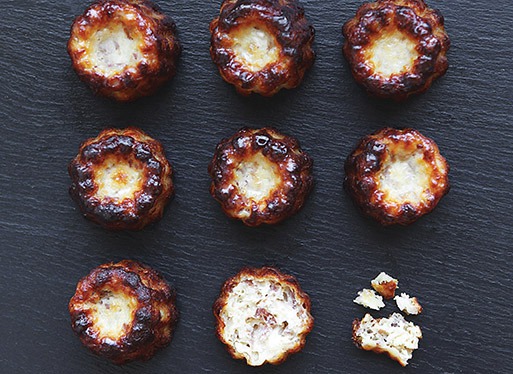 Cannelés au jambon de la Vallée des Aldudes et au fromage de brebis
